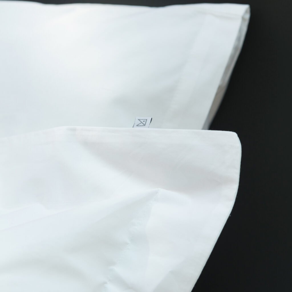 Cotton percale oxford edge pillowcase snow white 1