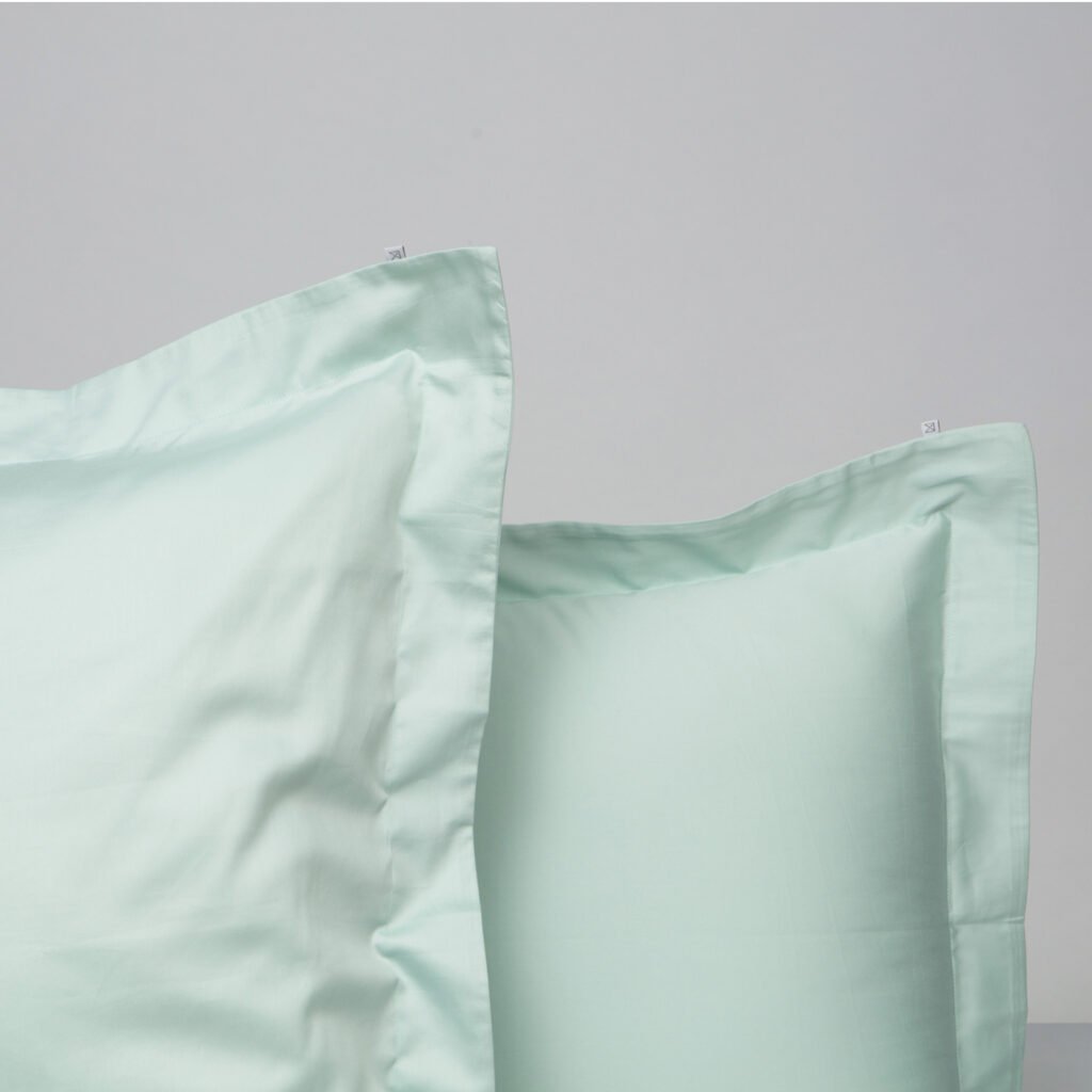 Cotton sateen oxford edge pillowcase kalani blue 2