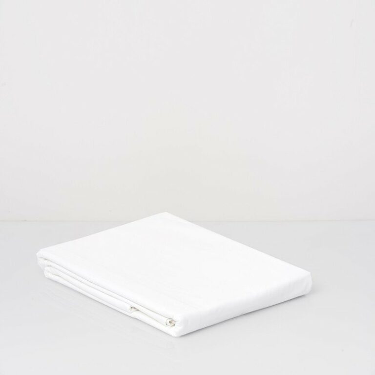 Cotton Percale Flat Sheet Snow White 1