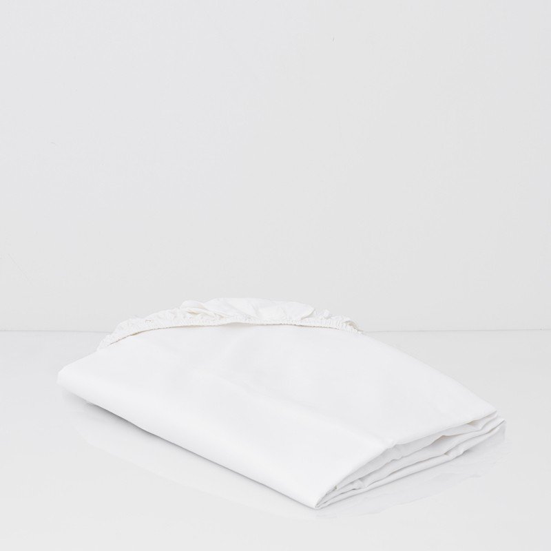 Cotton Sateen Fitted Sheet Snow White 1