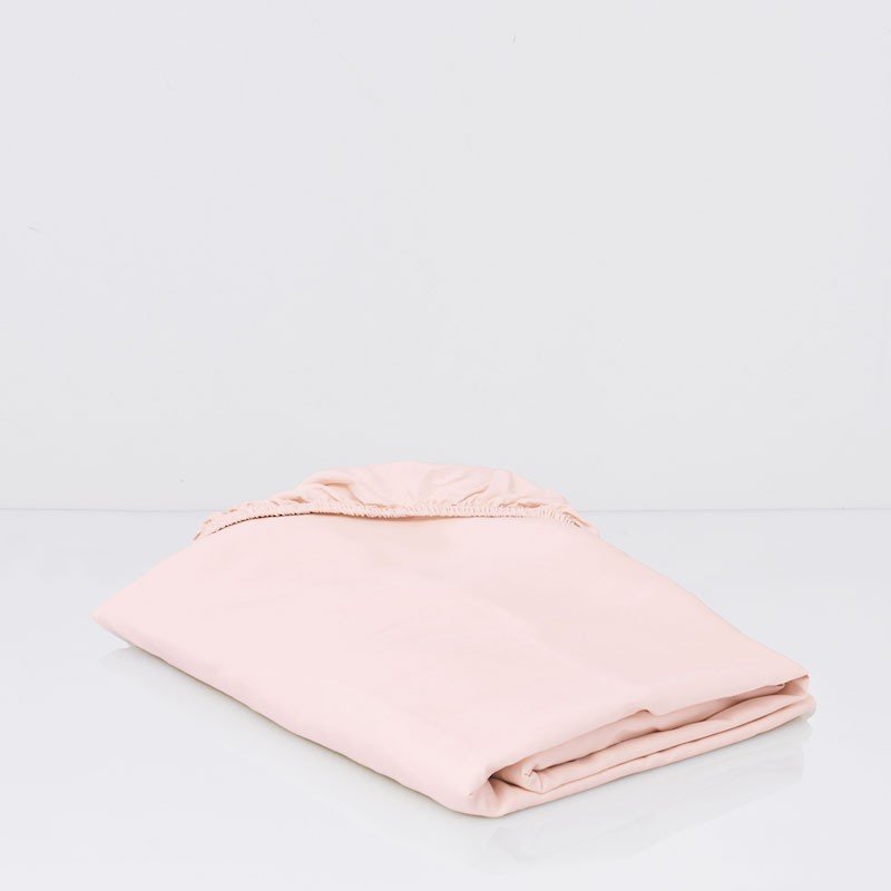 Cotton Sateen Fitted Sheet Soft Pink 1