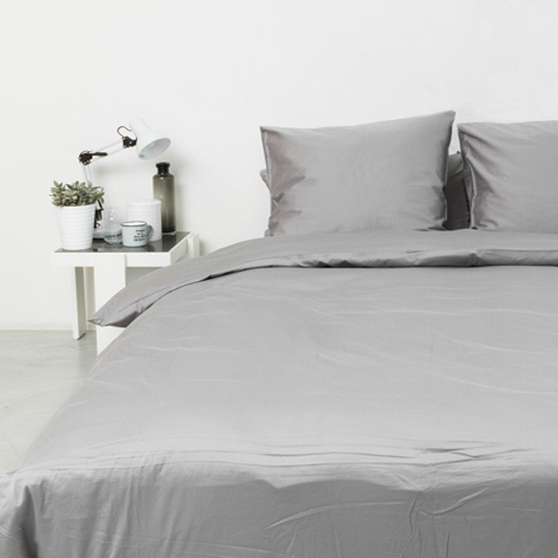 Cotton Sateen Fitted Sheet Stone Grey 3