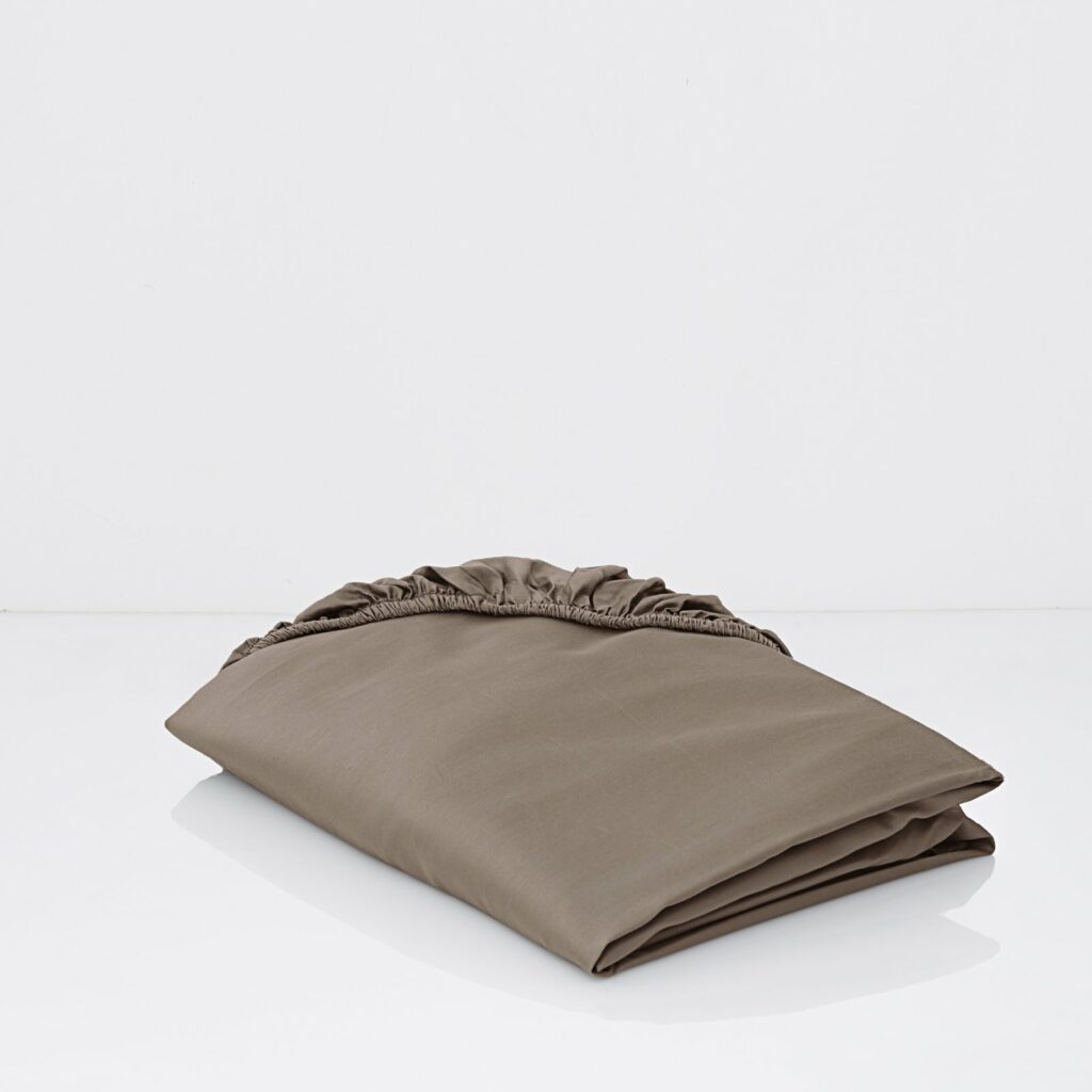 cotton sateen fitted sheets taupe 1