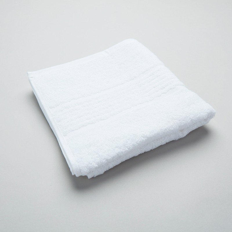 Stripe Cam Border Towel Snow White 1