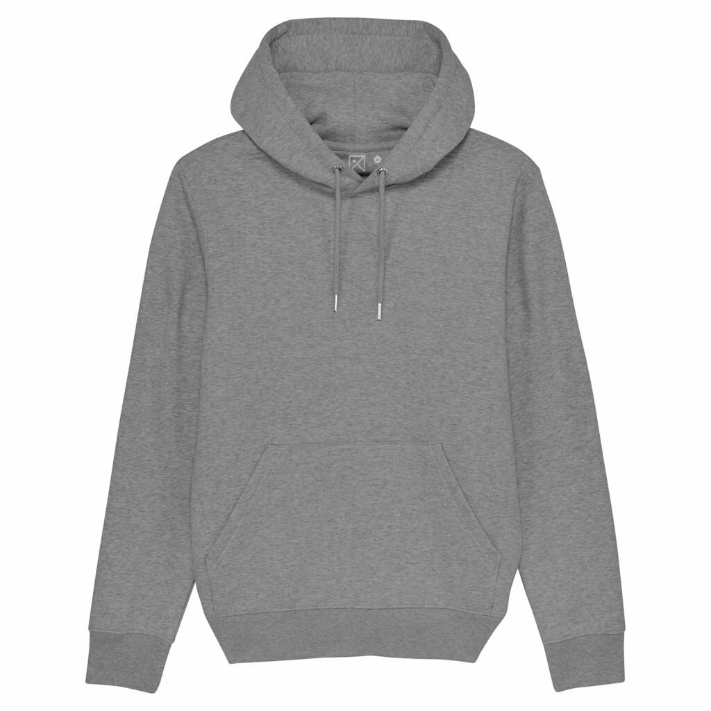 sweat unisex organic hooded pullover organic hooded pullover mid heather grey front