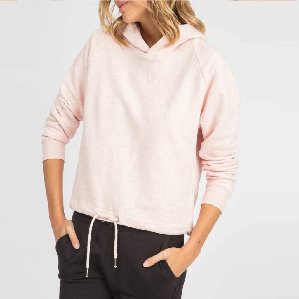 sweat women organic w hooded pullover organic w hooded pullover cream heather pink 1
